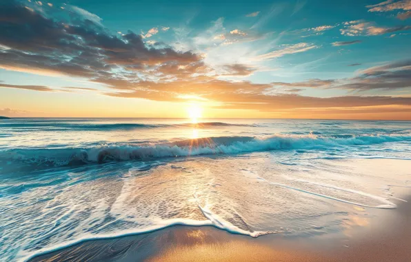 Картинка beach, sky, sea, landscape, clouds