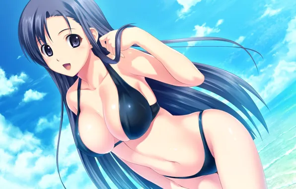 Купальник, небо, сиськи, бикини, груди, Swimsuit