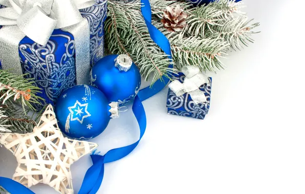 Картинка украшения, шары, Новый Год, Рождество, подарки, Christmas, balls, blue