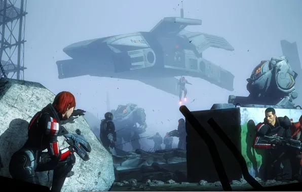 Mass effect, shepard, Ashley Williams, javik, garrus vakarian, Cerberus, UT-47 Kodiak Drop Shuttle