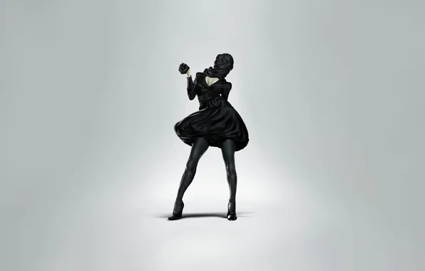 Девушка, Минимализм, Стиль, Girl, Платье, Арт, Art, Style