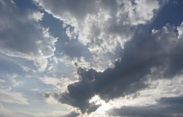 Sky, nature, clouds, the sun's rays