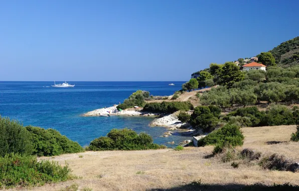 Картинка греция, остров закинф, скальный пляж