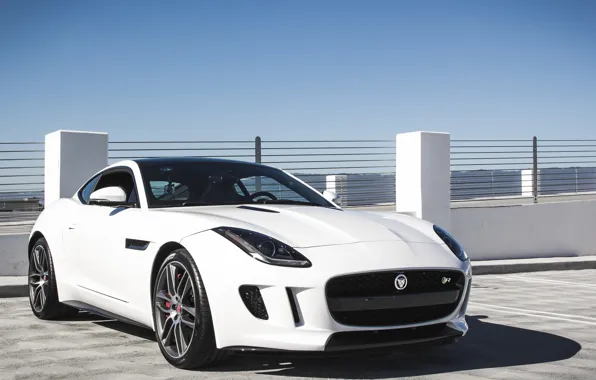 White, jaguar, coupe, f-type