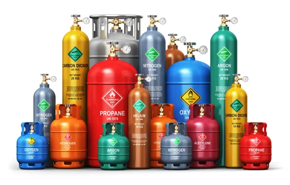 Colors, tubes, different gases, safety codes