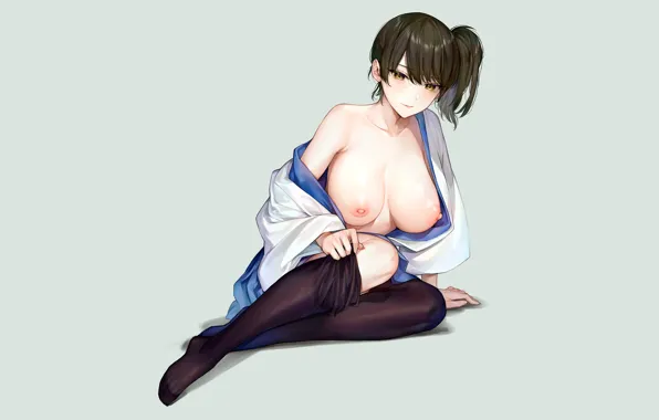 Girl, sexy, thighhighs, dress, nipples, boobs, anime, beautiful