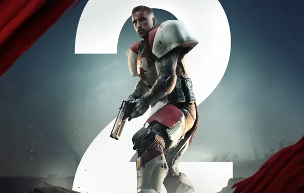 Gun, pistol, game, armor, lion, man, Destiny, wepon