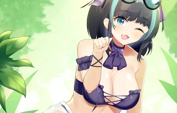 Girl, sexy, boobs, anime, beautiful, short hair, pretty, breasts