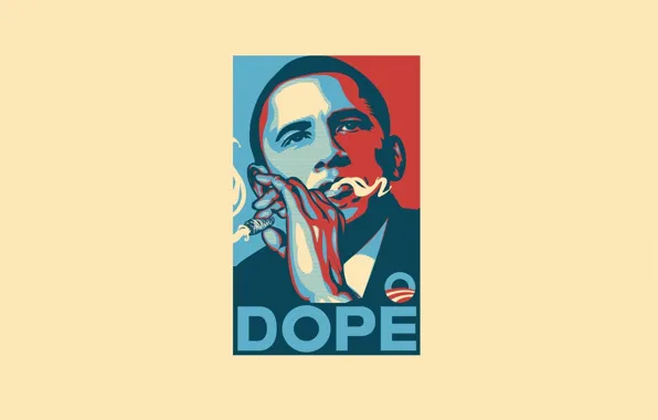 Картинка Минимализм, Дым, Президент, Арт, Art, Smoke, Барак Обама, Dope