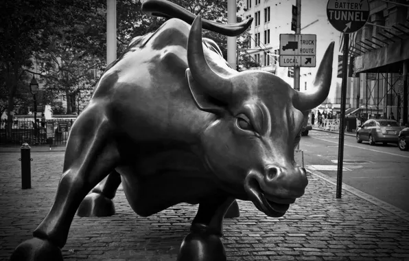 Картинка metal, USA, New York, Bull of Wall Street