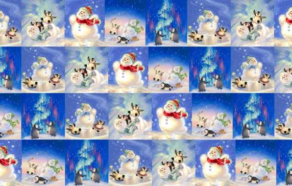 Картинка фон, настроение, праздник, игра, текстура, Новый год, снеговик