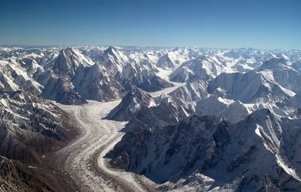 Горы, вершины, baltoro glacier, Чогори