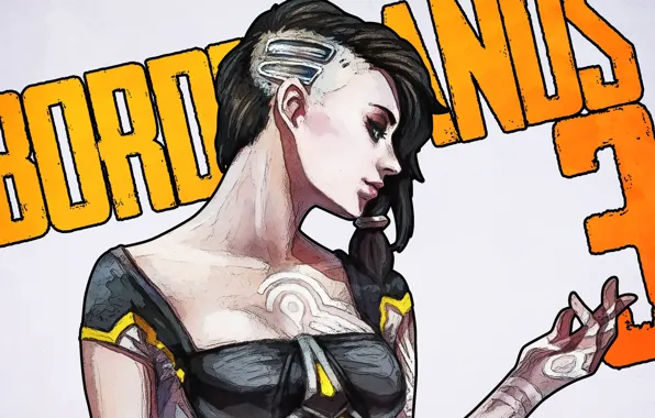 Девушка, рука, art, angel, borderlands, Gearbox Software