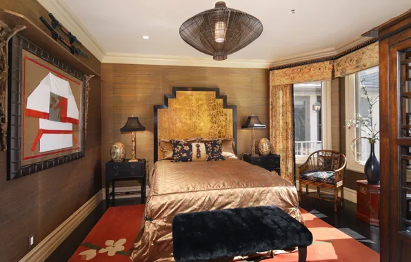 Комната, мебель, кровать, интерьер, Design, Interior, Bedroom