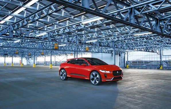 Красный, Jaguar, гараж, Ягуар, Red, Metallic, Concep, I-Pace