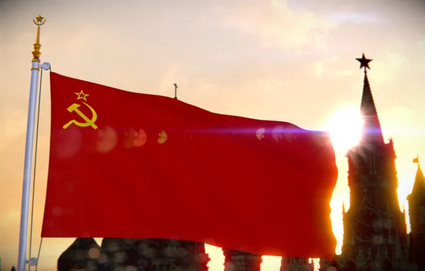 Будущее, движение, красное, флаг, Москва, Кремль, red, куранты