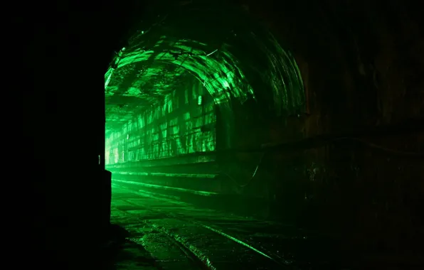 Картинка Мрак, Зеленый, Туннель