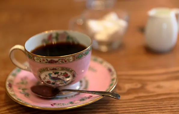 Wood, cup, coffee, table