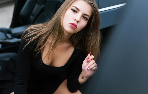 Взгляд, секси, поза, модель, портрет, макияж, платье, прическа
