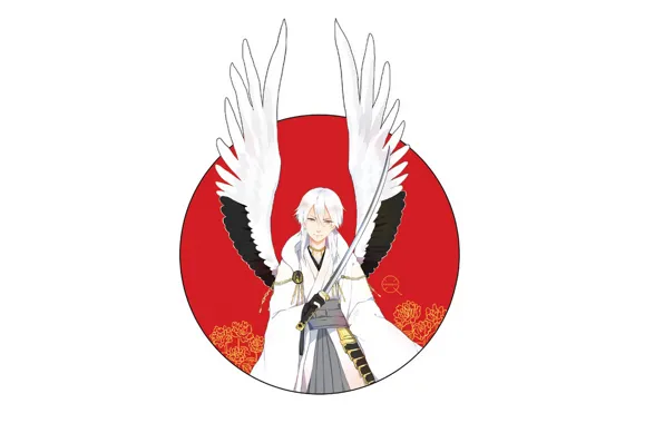 Ангел, парень, Touken Ranbu, Танец Мечей