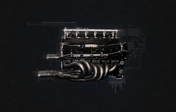 Картинка Двигатель, Ferrari, Ferrari F1 Engine, 1995 F1 Engine