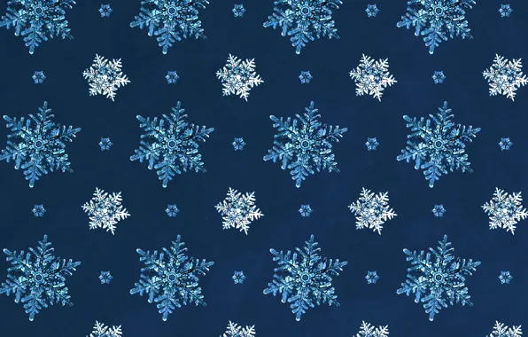 Снежинки, текстура, Новый год, синий фон