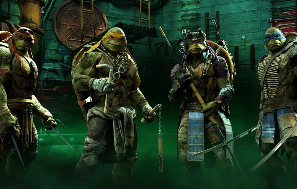 Cinema, sword, TMNT, katana, Raphael, Leonardo, Donatello, movie
