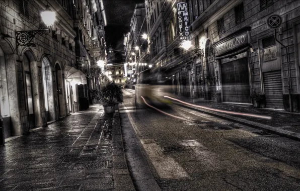 Картинка ночь, улица, фонари
