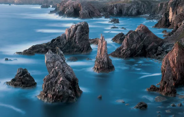 Картинка море, камни, скалы, берег, Шотландия, Isle of Lewis
