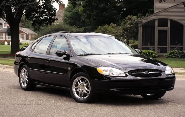Машина, авто, дом, Ford, чёрный цвет