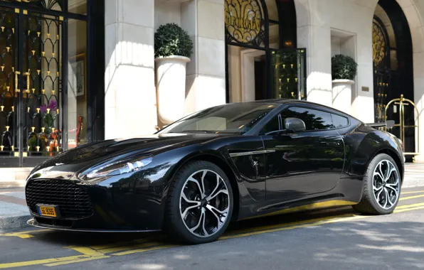 Black, aston martin, v12, zagato