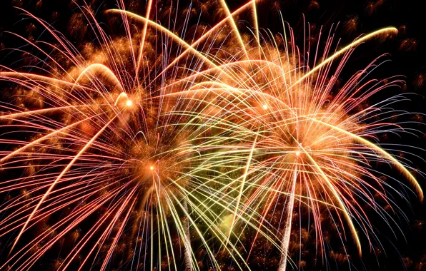 Картинка colorful, night, fireworks, 2017, new year, салют, happy, holiday celebration