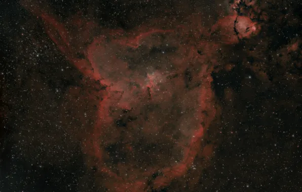 Картинка Сердце, Млечный Путь, эмиссионная туманность, в созвездии, в рукаве, Находится, Персея, в галактике