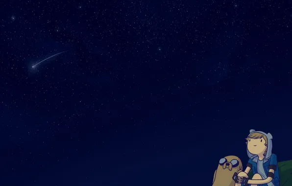 Небо, Звезды, Sky, Space, Джейк, Мультфильм, Jake, Adventure Time