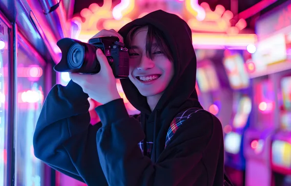 Girl, woman, Camera, ai art