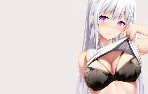 Girl, sexy, lingerie, bra, cleavage, Enterprise, long hair, boobs