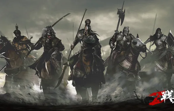 Оружие, игра, доспехи, лошади, воины, всадники, персонажи, Conqueror`s Blade
