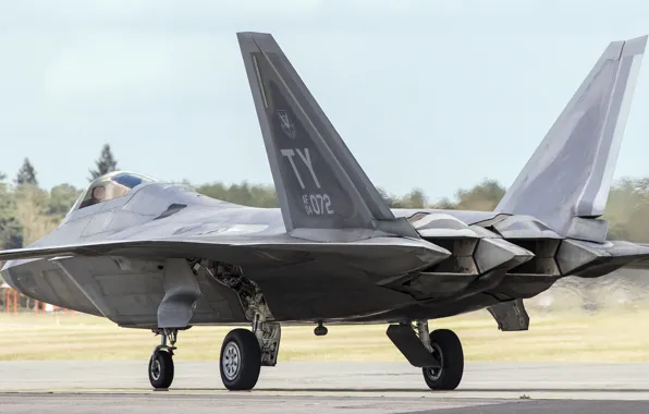Картинка истребитель, аэродром, Raptor, Lockheed, многоцелевой, F-22A