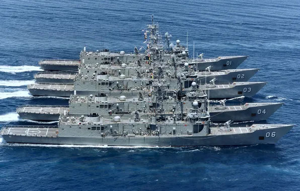 ВМС Австралии, эсминцы, Darwin-FFG-04, Sydney-FFG-03, Kanberra-FFG-02, 1995 год, Adelaide-FFG-01, Newcastle-FFG-06