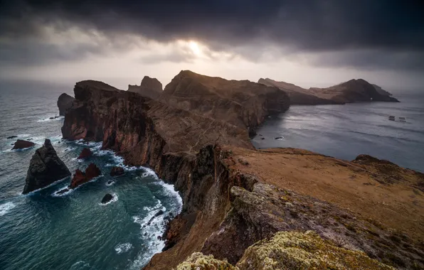 Sea, ocean, Madeira, volcanic, Ponta de São Lourenço