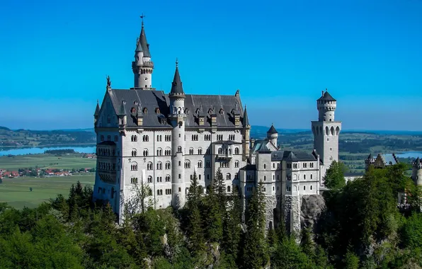 Картинка замок, Германия, Бавария, Neuschwanstein, Нойшванштайн, castle