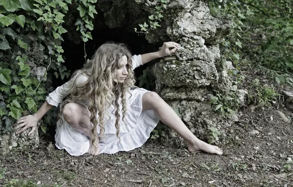 Девушка, поза, фон