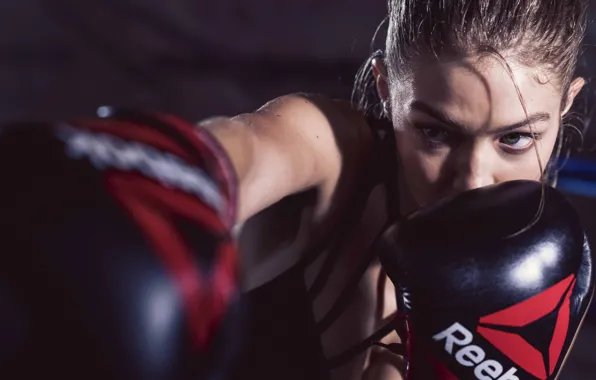 Картинка model, gloves, Reebok, Gigi Hadid, boxe