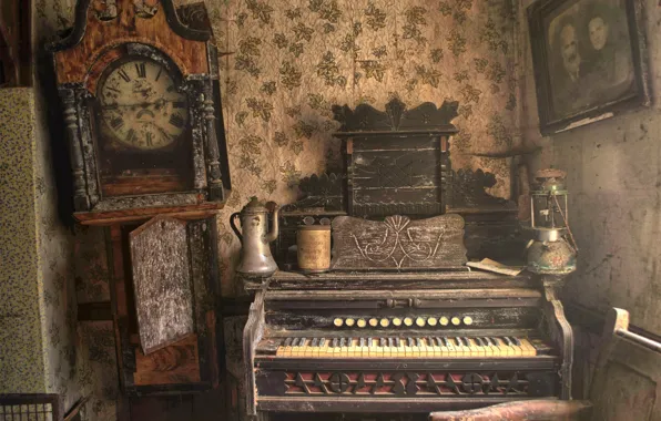 Картинка комната, орган, музыка