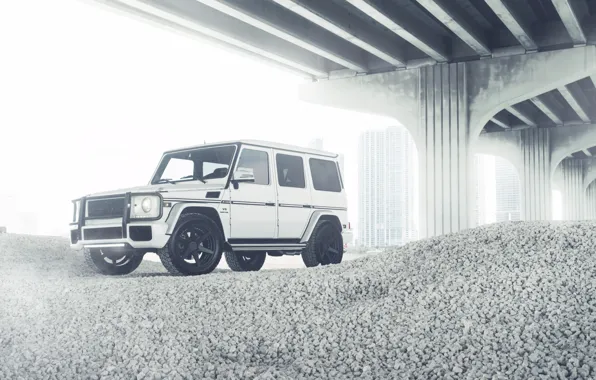 Картинка Mercedes-Benz, Bridge, G55, White, Wheels, ADV.1, Storm Trooper