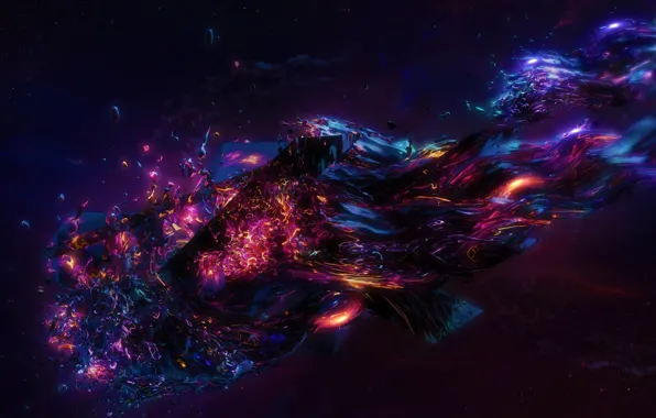 Colors, graphics, glow, abstraction, purple, digital art