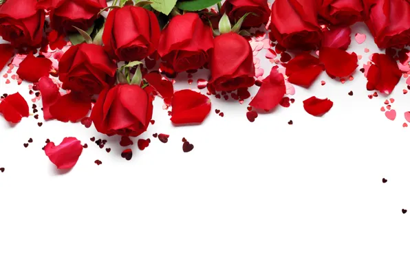 Сердечки, red, love, flowers, romantic, hearts, Valentine's Day, gift