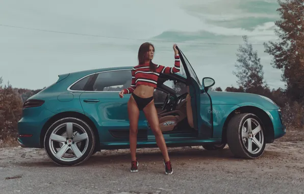 Машина, девушка, трусики, Porsche Macan, Belavin, Александр Белавин