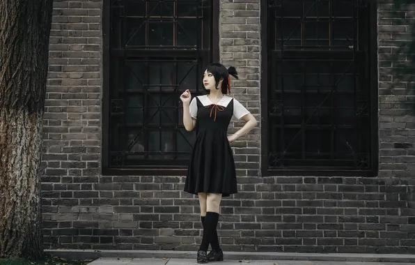 Beautiful, Asian, Model, Wall, Woman, Emo, Pretty, Window