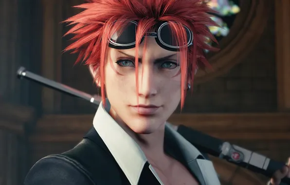 Взгляд, парень, Final Fantasy, красные волосы, Final Fantasy VII, Final Fantasy VII Remake
